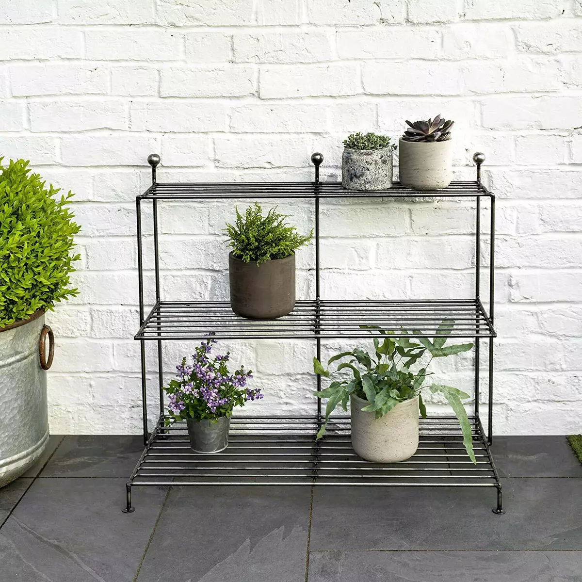 Indoor Freestanding Steel Metal Plant Pot Shelf Display Outdoor Garden Stand UK