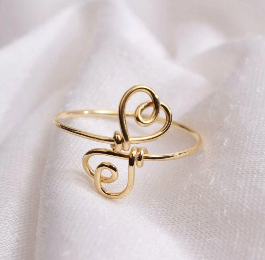 Plain Gold Ring Heart Band Yellow 14k Yellow Solid Real Women Size Ring Band. - Image 2 of 4