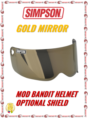 #ad Simpson Motorcycle Helmet Replacement Shield Gold Mirror Mod Bandit MBGSE $97.35