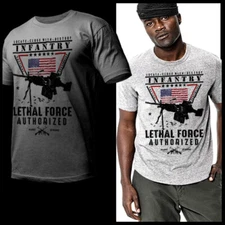 Military Machine Gunner T-Shirt Infantry Road march patrol Combat Veteran Tee