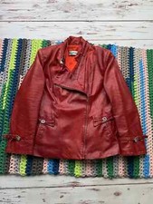 Vintage Leather Jacket With Belted Women  s Size L