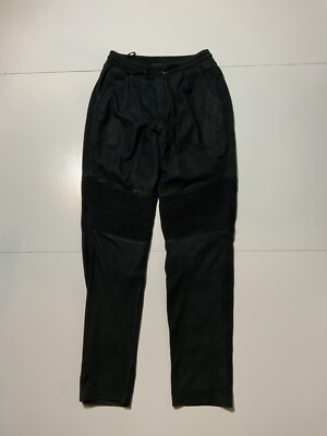 Autark Rough Concept Berlin Lamb Leather Biker Moto Canvas Drawstring Pants Sz.M