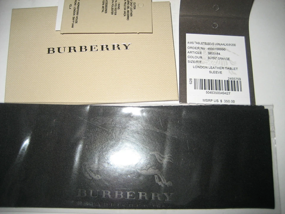 NUEVO BURBERRY Logo Italia Cuero Apple iPad Kindle Tablet Funda Estuche Cubierta de Transporte Foto 3 de 4