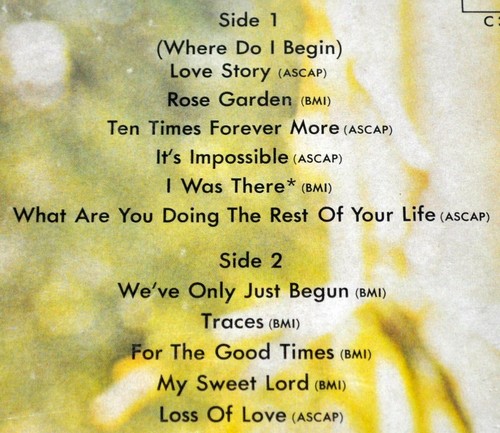 U.S. Pressing JOHNNY MATHIS Love Story LP Vinyl LP Record - Picture 3 of 3