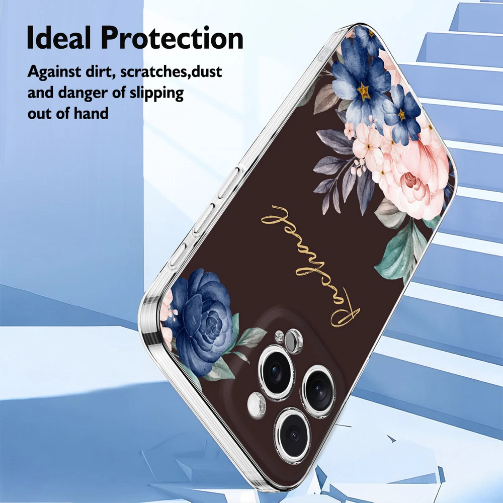 Floral TPU Phone Case for iPhone 15 16 Plus 14 13 12 11 XS Pro Max