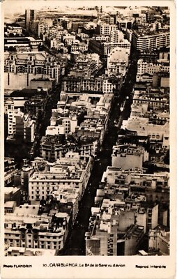 CPA AK MAROKKO CASABLANCA Le Boulevard de la Gare vom Flugzeug aus gesehen (1359621)