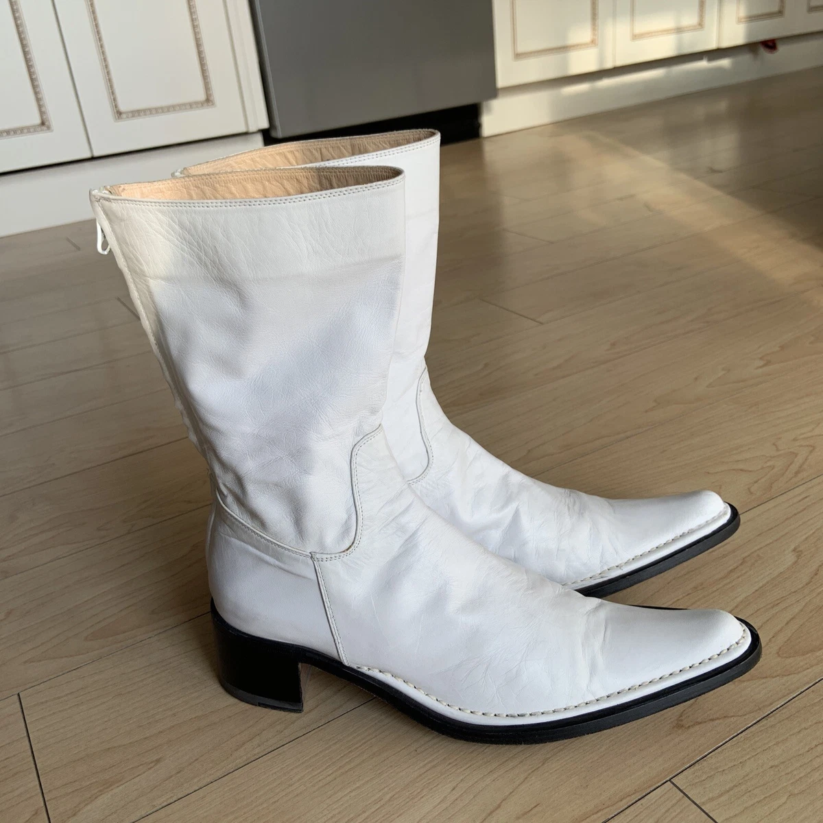 White mid boots sale