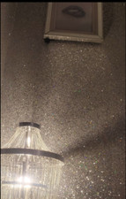 Image of Silver Sequin Glitter Wallpaper