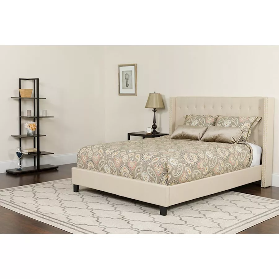 Flash furniture riverdale tufted outlet upholstered platform bed
