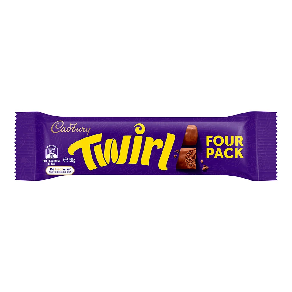 42pc Cadbury Dairy Milk Chocolate Twirl Bar 58g Choco Confectionery Sweet Snack - image 2 of 4