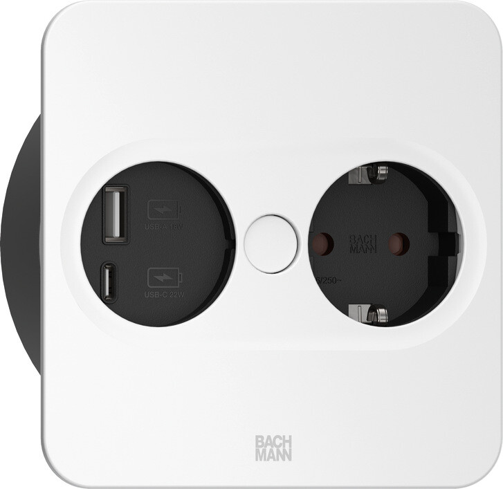 3161796 Bachmann Bachmann TWIST 2 Metallische Abdeckscheibe eckig, weiß matt, äh