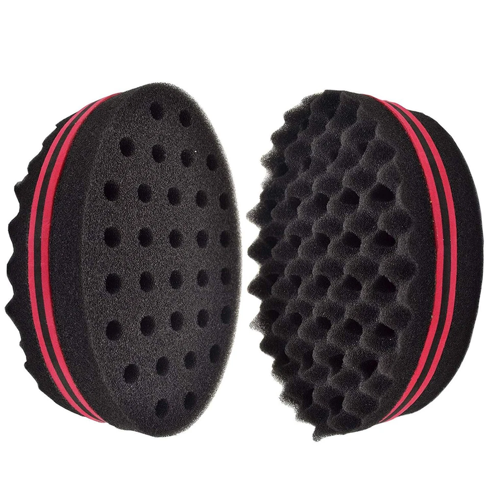 2pcs Wave Barber Sponge Hair Brush Afro Curl Twist Dreads Coil Wave Men Women US - Image 4 of 4