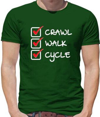 Crawl Walk Cycle - Herren T-Shirt - Radfahren Bike Bikes Road Lustig Tour Radfahrer