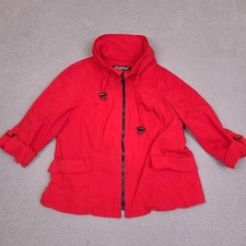 Windridge Cheryl Nash Jacket Womens Large Red Full Zip Stretch Made in USA