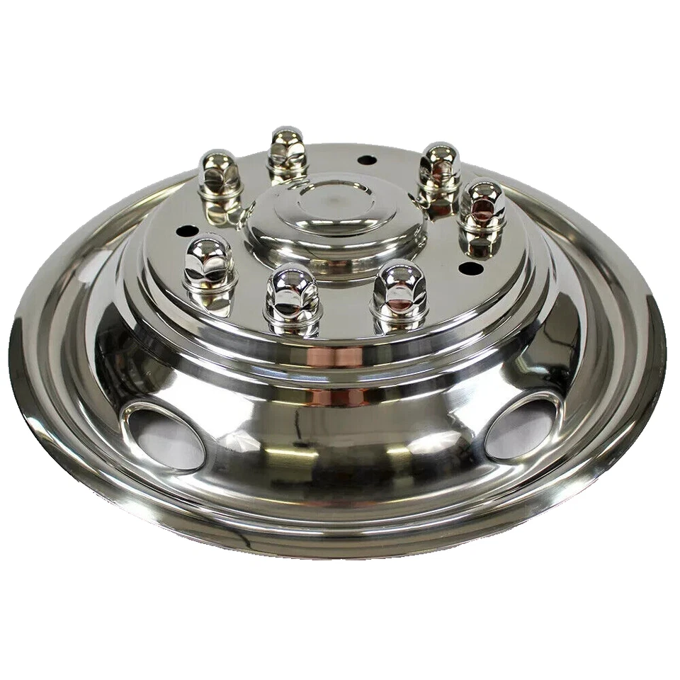 Simuladores de ruedas de acero inoxidable de 19,5" 10 orejetas 4 piezas para Ford F450/F550 2005-2025 Foto 4 de 4