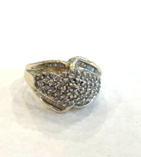 10k Yellow Gold Diamonds Cluster Ring Size 6.75