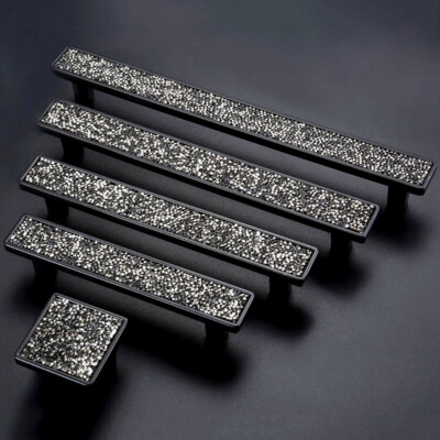3.78'' 5'' 6.3'' 7.55''Black Crystal Schublade Pull Griff Griff Schrank Türgriff