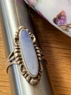 Vintage Marquis Sterling Silver Light Blue Stone Ring Size 9 4.4 Grams J37