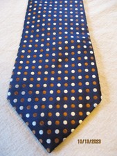 Geoffrey Beene Blue Polka Dot Silk Neck Tie