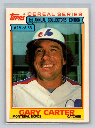 1984 Topps Cereal Series #28 Gary Carter Montreal Expos Baseball Card - Picture 1 of 2