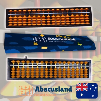 17 Digit Rods Automatic Clearing Button Abacus Japanese Soroban with Packaging