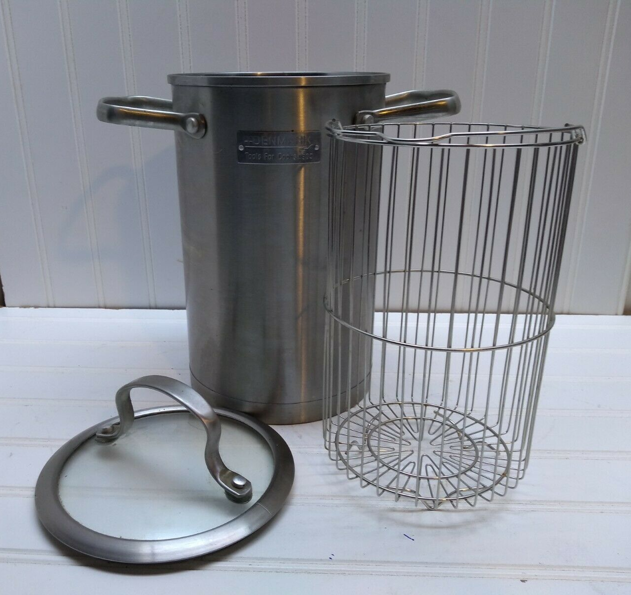 Denmark Tools of Cooks 3 Qt Pot Stainless Basket Pasta Steamer Insert & Lid 3pcs eBay