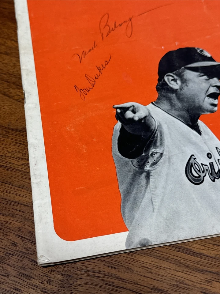 1971 World Champion Baltimore Orioles Baseball Program 4 Autographs Tom Dukes JD - Image 2 of 4