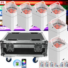 6PCS 108W RGBWA UV LED Par Light Battery Wireless DMX WiFi APP DJ Lights Uplight
