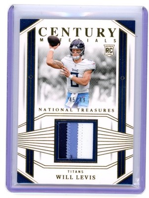 2023 Panini National Treasures #CEN-WLS Will Levis Century Materials Gold #/49