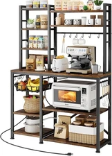 Microwave Stand with Storage Metal Kitchen Shelf Rack for Spices, Pots