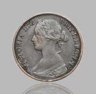 GREAT BRITAIN. Queen Victoria, Copper Farthing, 1872, Bun Head