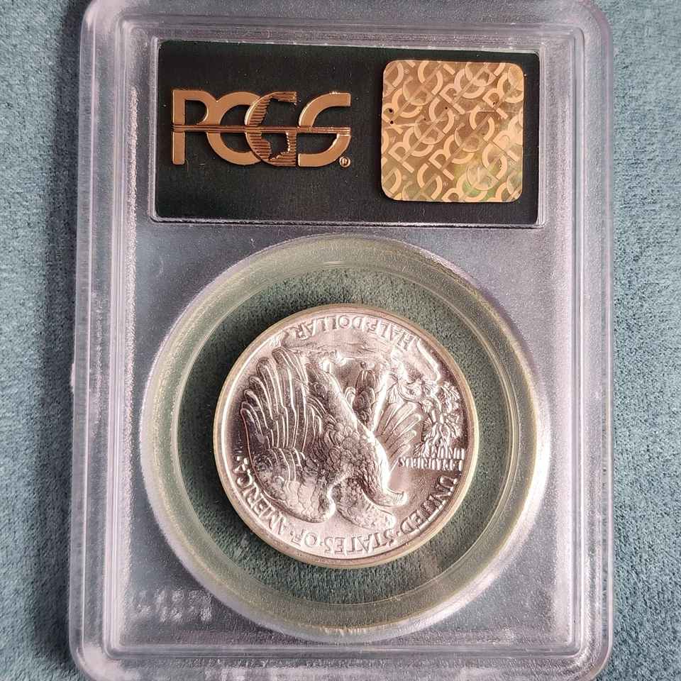 Medio dólar Walking Liberty 1943 graduación profesional MS65 OGH Foto 3 de 4