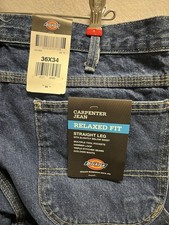 Dickies Men's Carpenter Relaxed Fit Straight Leg Denim Jeans Sz 36 35 x 34 32.5 