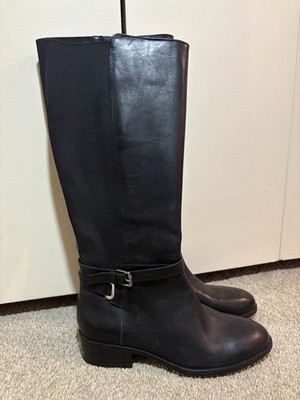 Ralph Lauren Women s 8.5 B Meranda Riding Boots Black Buckle Zipper