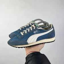 Vintage 80s Puma Allan Simonsen Sneakers  Very RARE Blue Size 41 Made In Taiwan