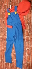 Disguise Super Mario Deluxe Costume Size Kids Medium 7/8 Jumpsuit Hat 7 8