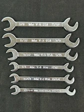 VIM Tools 6-Piece SAE Ignition Wrench Set V Series - Made in the USA