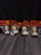 Fibre Craft Doll Head Lot 3  2.75 Inch Closed Eyes Open Blonde Vintage