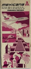 Mexicana Airlines Timetable - Apr 1982