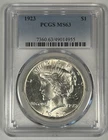 1923 Peace Silver $1 Dollar Coin PCGS MS 63