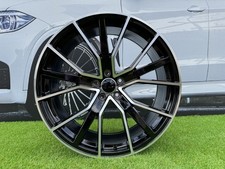 4x R22 Inch 5x112 Audi 5v Spoke Star Style Black Polished Wheels : Pour Q7 Q8