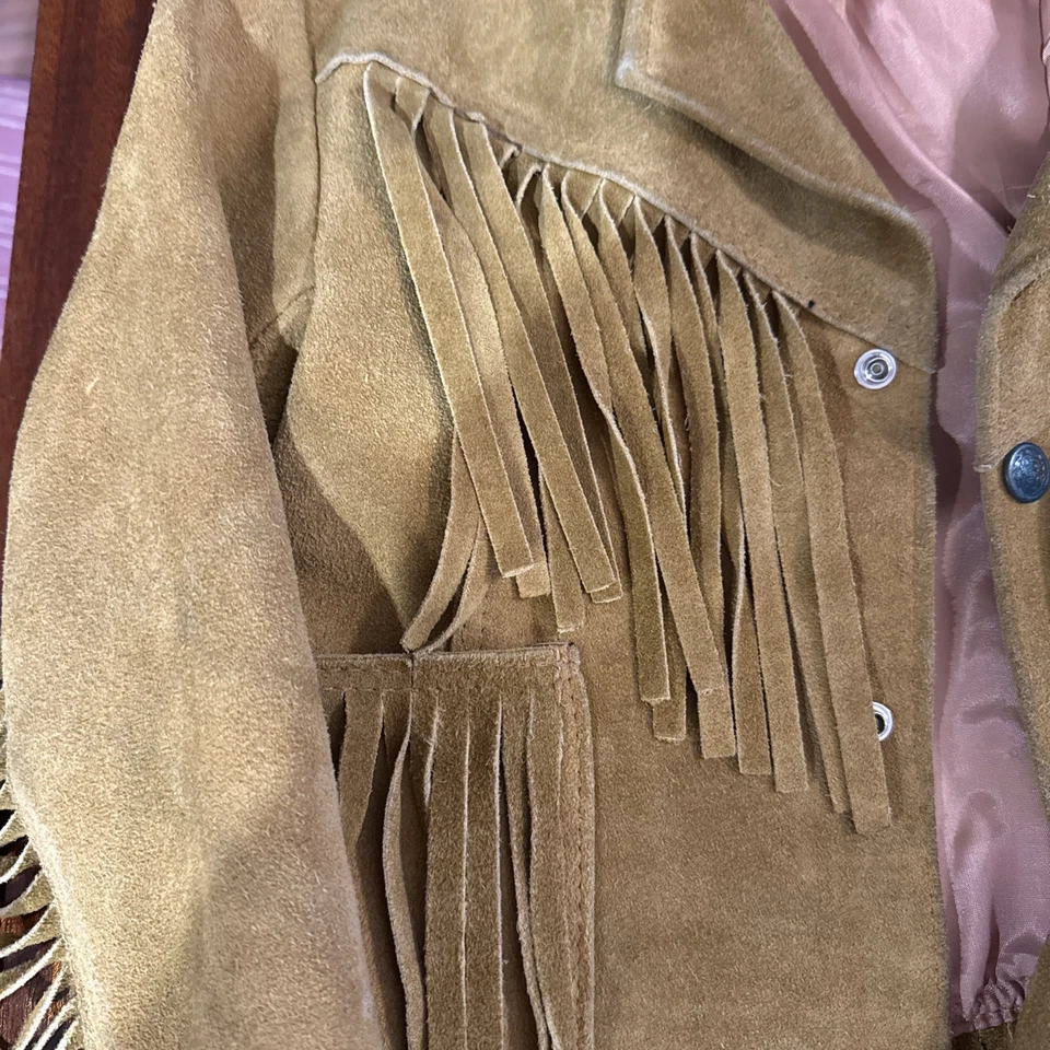 Auténtico traje de vaquero de cuero hecho a mano por nativos americanos Pypsa vintage Foto 3 de 4