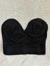 Vintage Frederick  s of Hollywood Black Lace Bustier Corset Top 36C Made in USA