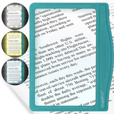 5X Large LED Page Magnifier for Reading with 3 Color Lighting Modes  Anti-Glare