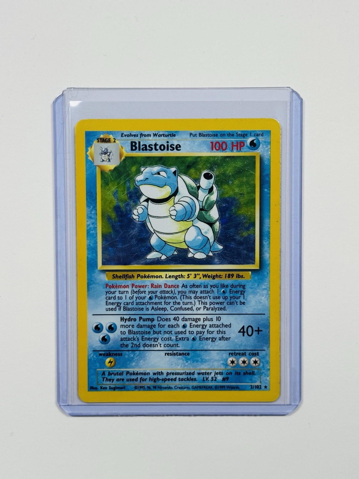 1999 POKEMON GAME BASE SET 2/102 BLASTOISE HOLO MP