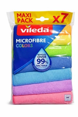 vileda COLORS MAXI PACK Mikrofasertücher Mikrofaser 60 °C waschbar 7 Stück