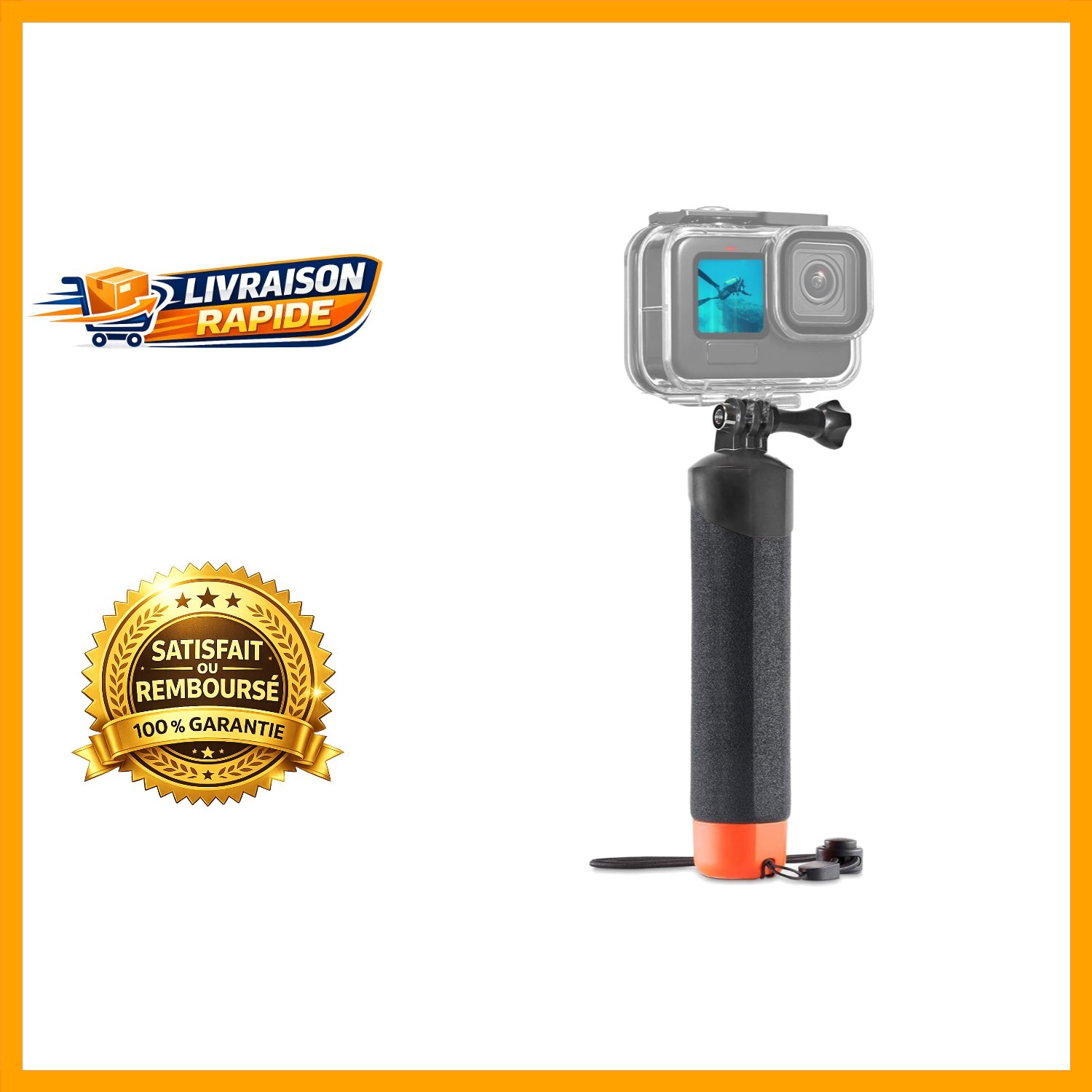 Monopode étanche FitStill poignée flottante pour GoPro Hero 13 12 11 10 9 8 7