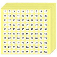 1100 Round Number Stickers Labels  10 Set 1000pcs Self Adhesive Labels,Small C...