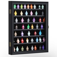 Wall Mount Minifigure Display Case Lockable UV Protected Clear Cabinet