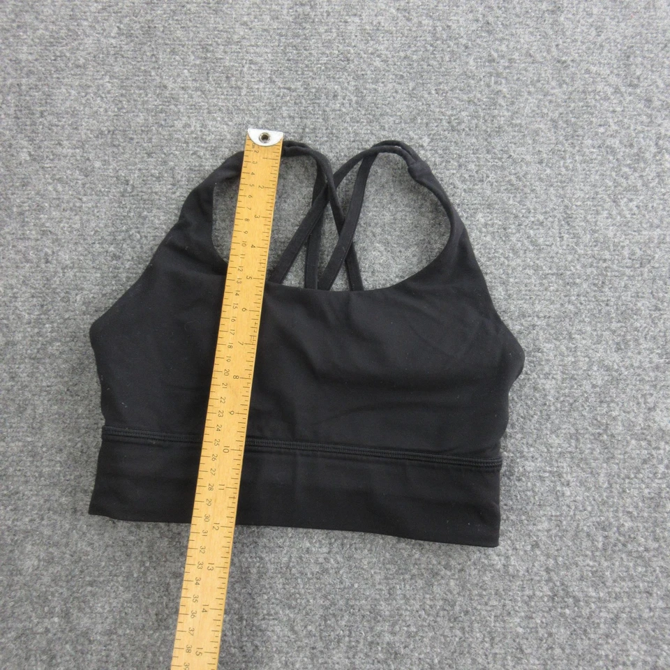 Lululemon Sports Bra Womens 4 Black Long Line Strappy Crossback Yoga Athletic - Image 3 of 4